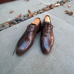 Meermin brown/black marble shell cordovan wholecut oxfords, worn twice, UK9/US10